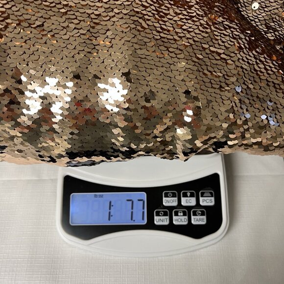 Roaman's Sequin Rose Gold Evening Blouse Sz 30W, glam cocktail party top - Picture 9 of 9